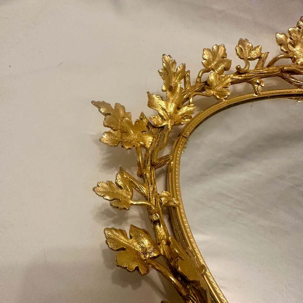 Vintage Hollywood Regency Gold Mirrored Dresser Tray or Wall Mirror, 1960s RARE - Picture 12 of 16